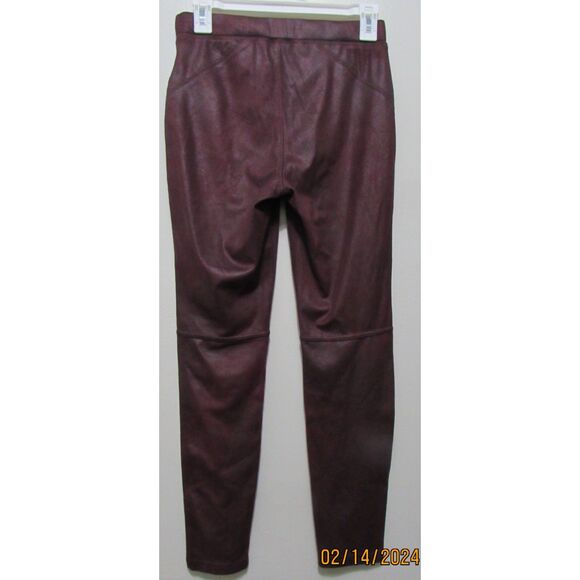 FREE PEOPLE SIZE XS LEATHER SUEDE LOOK LEGGINGS REDDISH BROWN BOHO NWOT FESTIVAL - Picture 7 of 9
